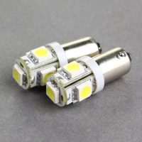 2 SMD 5 LED Light Bulbs  BA9S